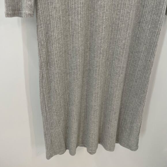 Anthropologie Daily Practice Turtleneck Side Slit Dress Gray Maxi Mock Neck XL - Picture 6 of 10